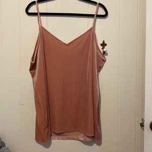 Pink velvet tank top